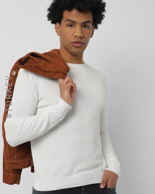 Textured Crew-Neck Pullover