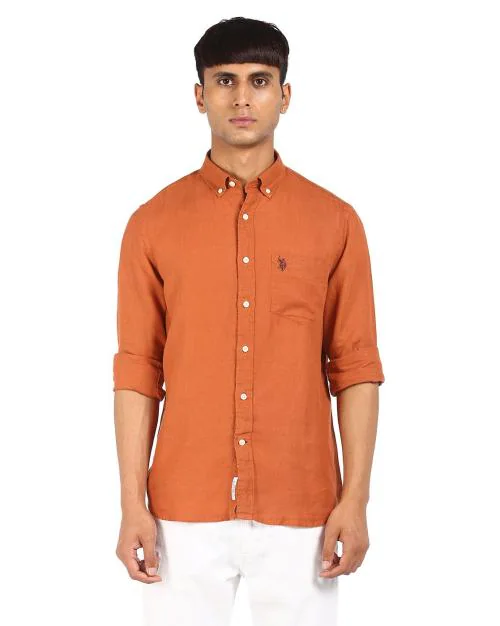 Linen Shirt with Patch Pocket