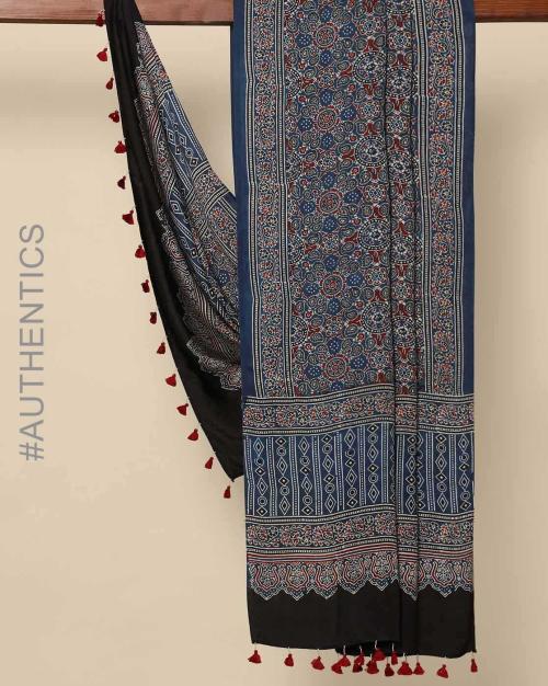 Kutch Ajrak Handblock Print Dupatta