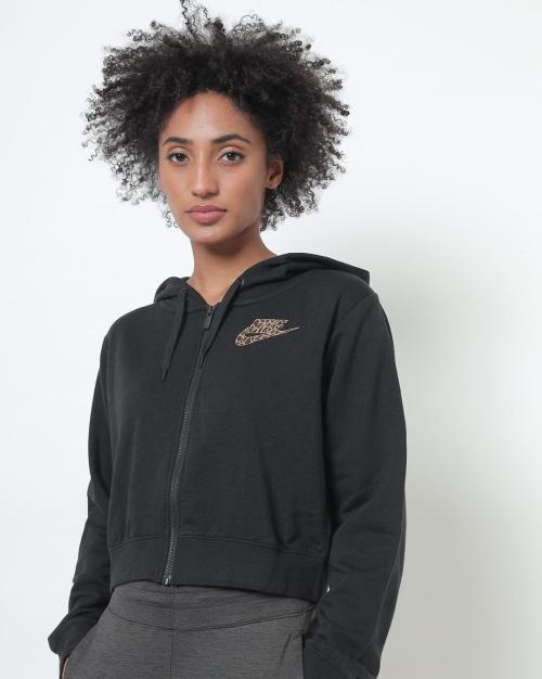 Zip-Front Hoodie with Drawstring