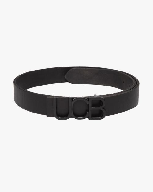 Belt with Typographic Logo Buckle