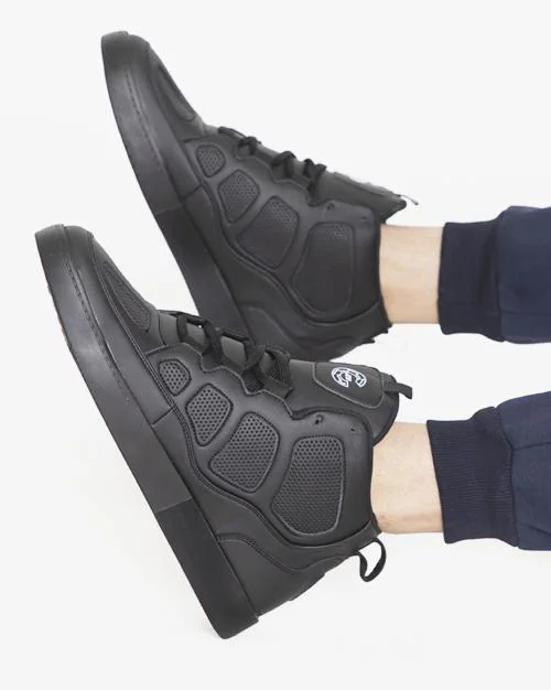 Men Mid-Top Lace-Up Sneakers