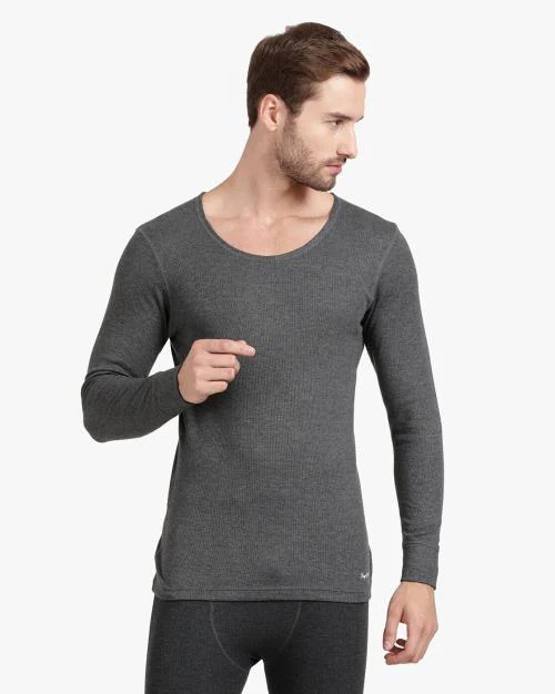 Heathered Full-Sleeve Thermal Vest