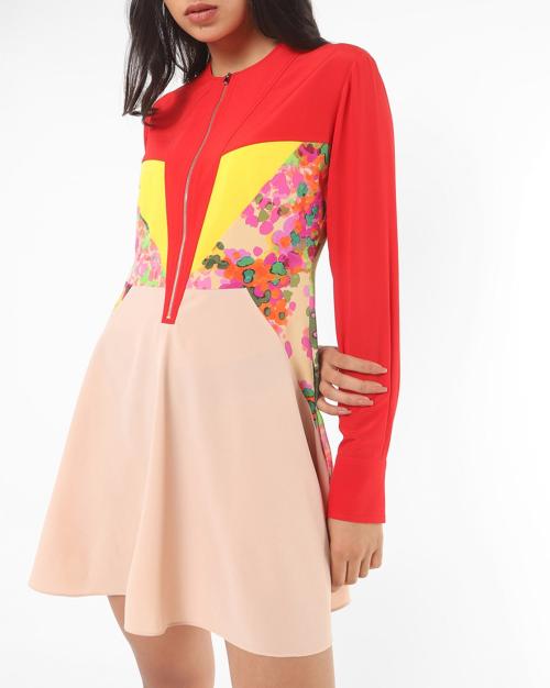 Noa Printed Cotton Flared Dress