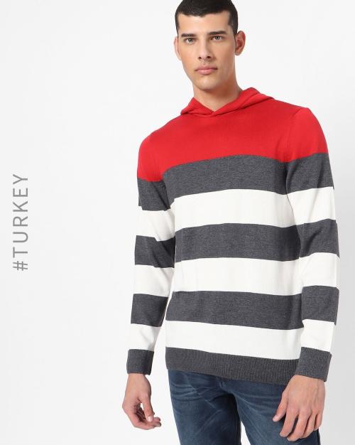 Striped Hoodie with Full Sleeves