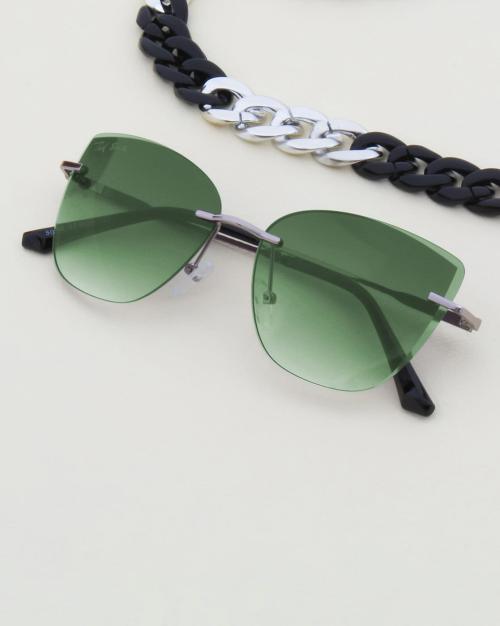 TS-50683-C5 UV-Protected Rimless Cat-Eye Sunglasses
