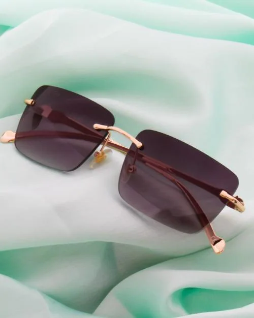 TS-50756-C1 UV-Protected Rimless Square Sunglasses