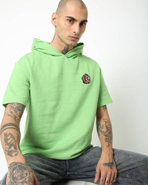 Tiger Print Hoodie with Ribbed Hem JioMart