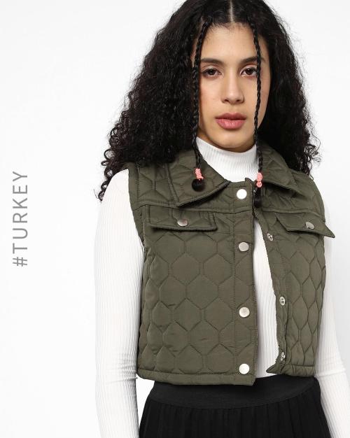 Quilted Button-Down Jacket