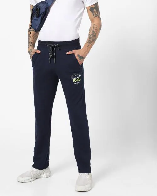 Straight Track Pants with Placement Typography