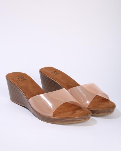 Wedges with Clear Strap