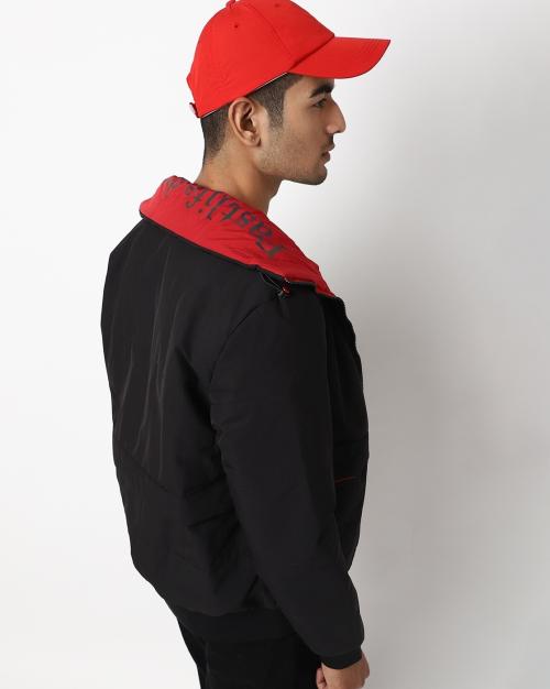 Placement Print Zip-Front Jacket