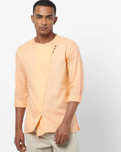 Slim Fit Round-Neck Shirt Kurta