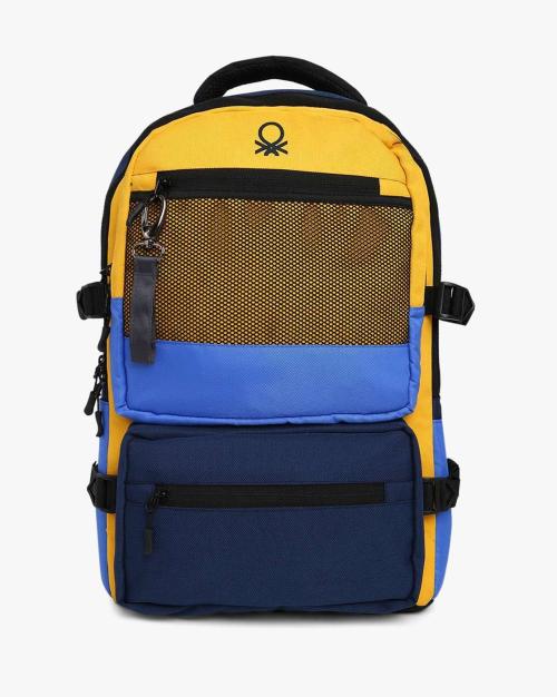 Colourblock Backpack with Padded Shoulder Straps