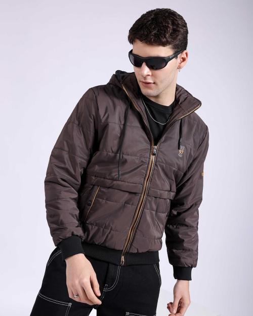 Men Slim Fit Hooded Jacket