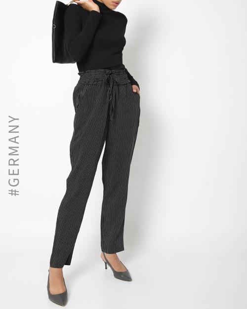 Striped Pants with Insert Pockets