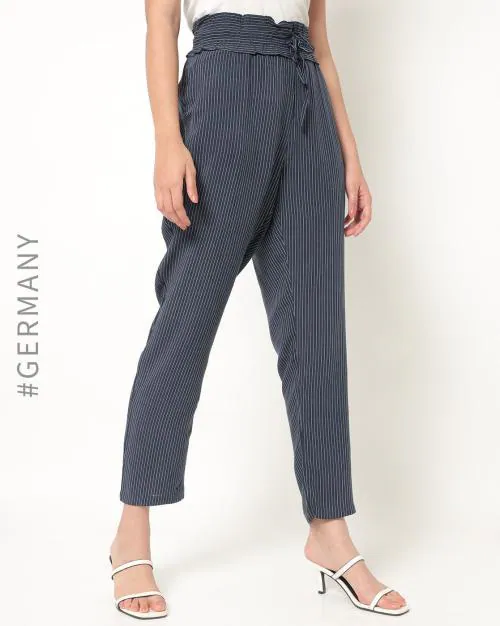 Striped Pants with Insert Pockets