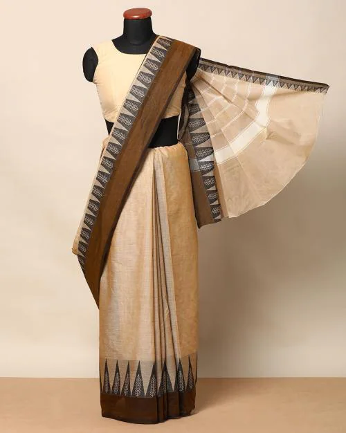 Theni Fine Cotton Saree with Chettinad Border