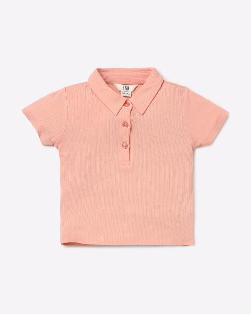 Ribbed Top with Button Placket