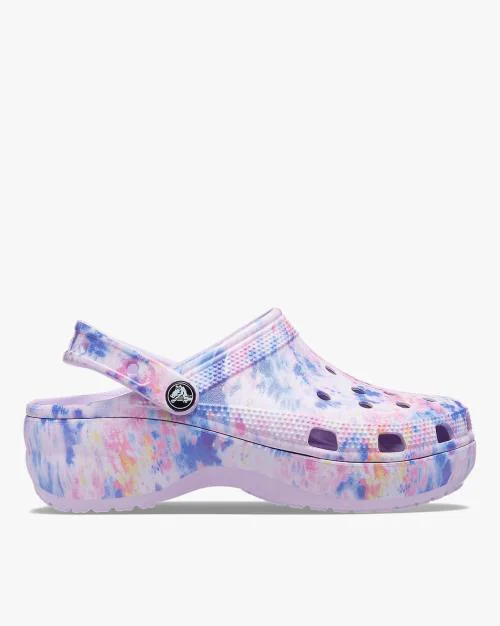 Classic Platform Tie Dye Graphic Clogs with Slingback