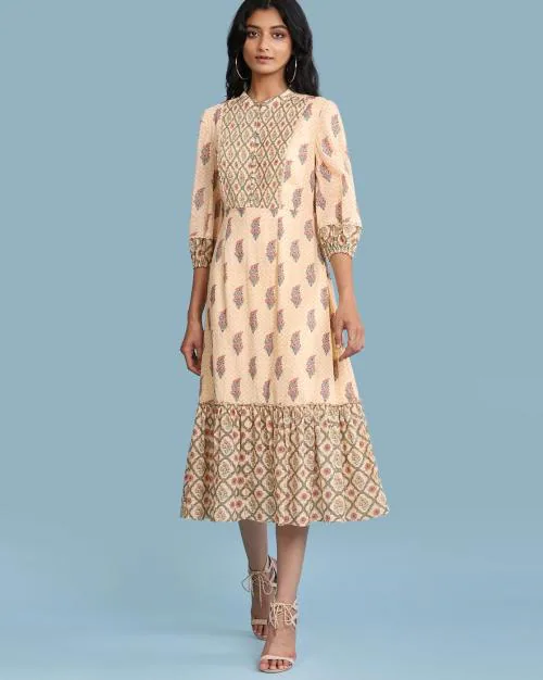 Printed A-line Dress