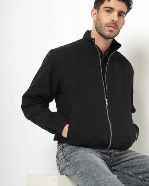 Zip-Front Slim Fit Jacket with Insert Pockets