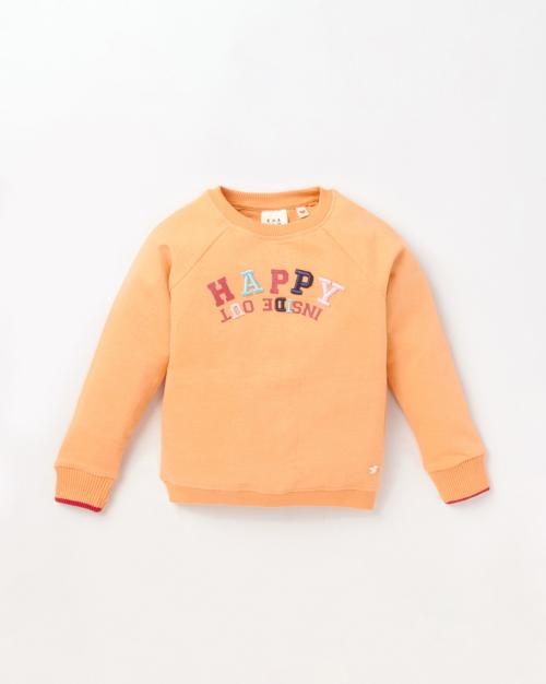 Girls Embroidered Regular Fit Sweatshirt