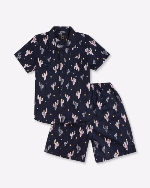 Cactus Print Shirt & Shorts Set