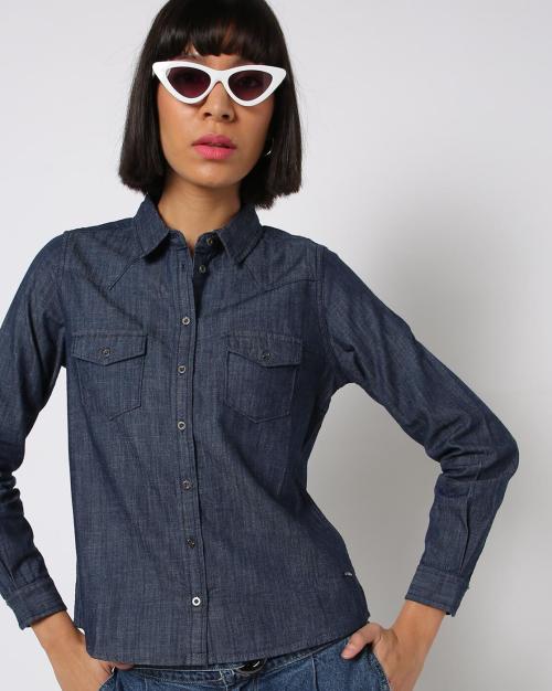 Slim Fit Shirt with Flap Pockets JioMart