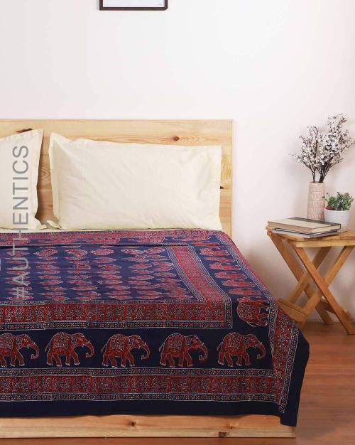 Buy Handblock Print Cotton Single Bed Cover Online at Best Prices in