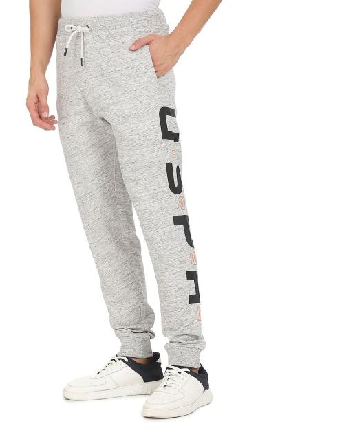 Heathered Joggers with Typography