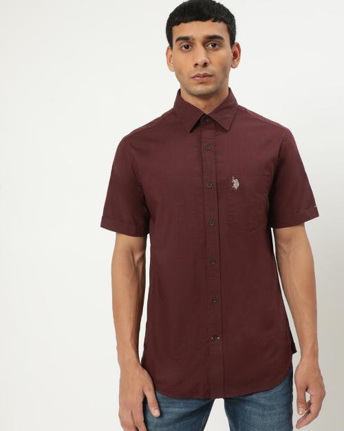 Shirt with Embroidered Logo