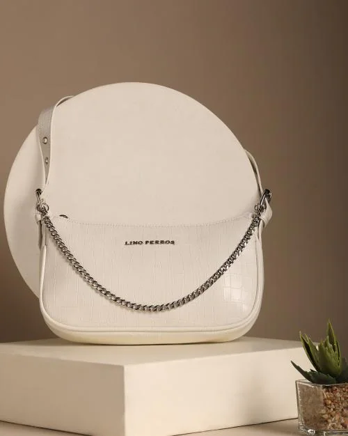 Reptilian Patterned Baguette Bag