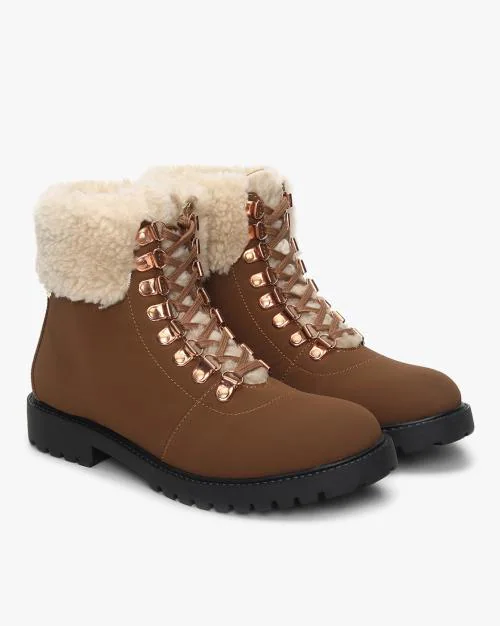 Lace-Up Ankle-Length Boots