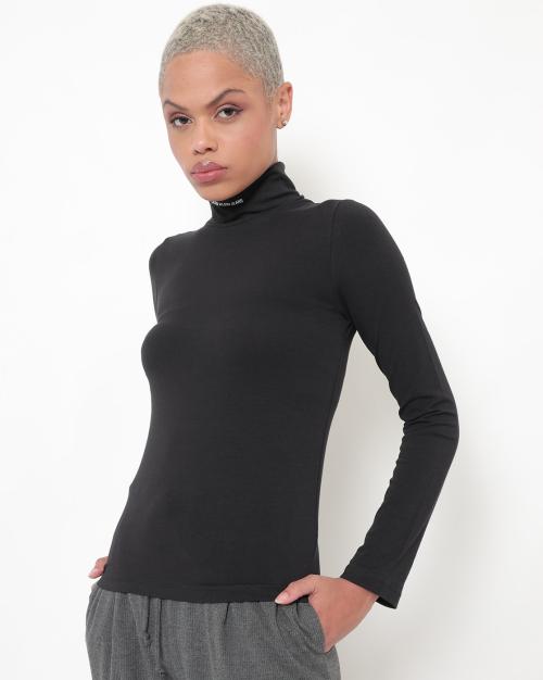 Cotton High-Neck Top