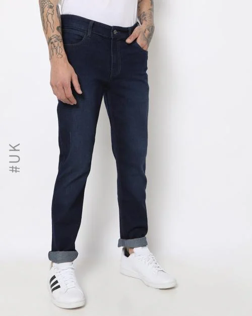 Lightly Washed Tunisia Denim Slim Fit Jeans