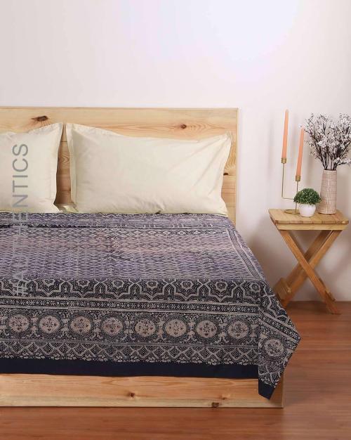 Buy Handblock Ajrak Print Cotton Single Bed Cover Online at Best Prices