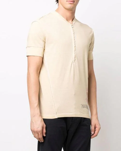 Scribbles Serafino Cotton Henley Regular Fit T-Shirt
