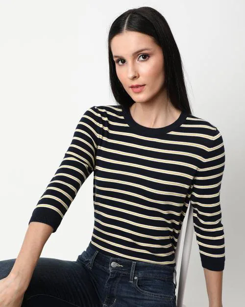 Striped Crew-Neck T-shirt