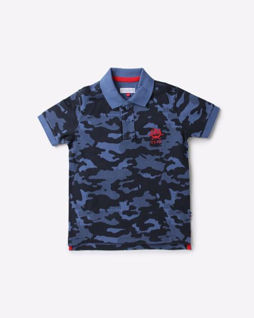Camouflage Print Polo T-shirt