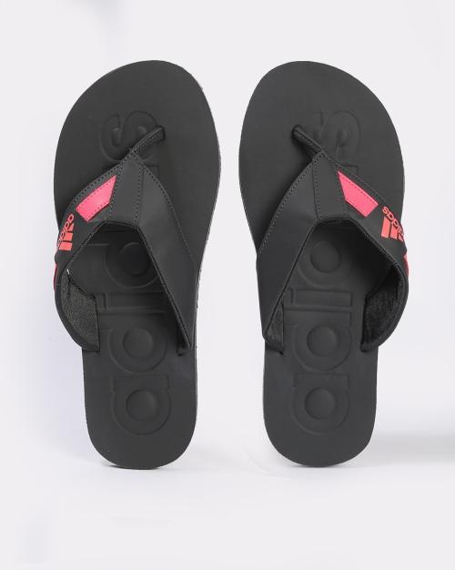 Slalon M Brand Embossed Thong-Strap Flip Flops