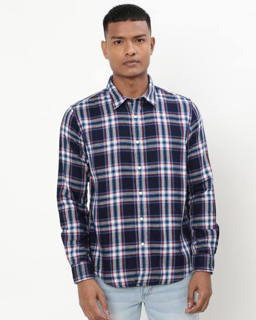Preston Checked Shirt with Spread Collar