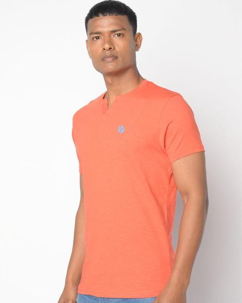 Dax Logo Print Slim Fit Crew-Neck T-shirt