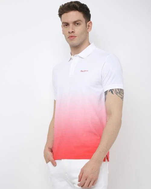 Regular Fit Jesson Ombre-Dyed Stretch Polo T-Shirt