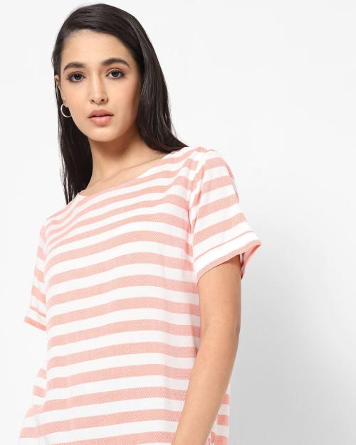 Striped Round-Neck Top