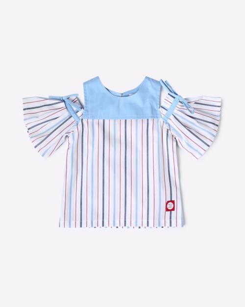 Striped Cold-Shoulder Top