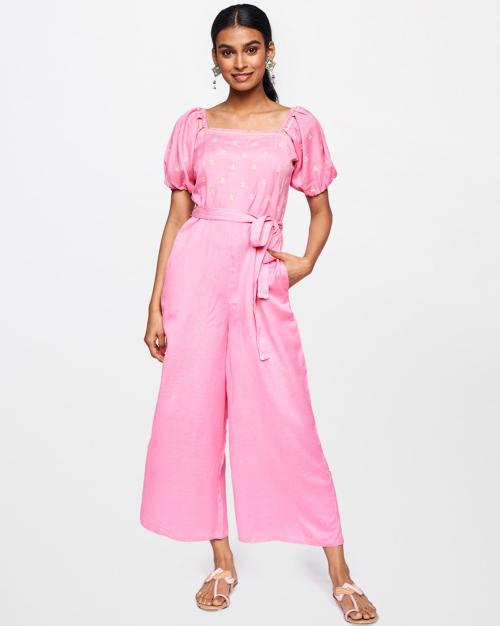 Floral Print Jumpsuit with Insert Pockets