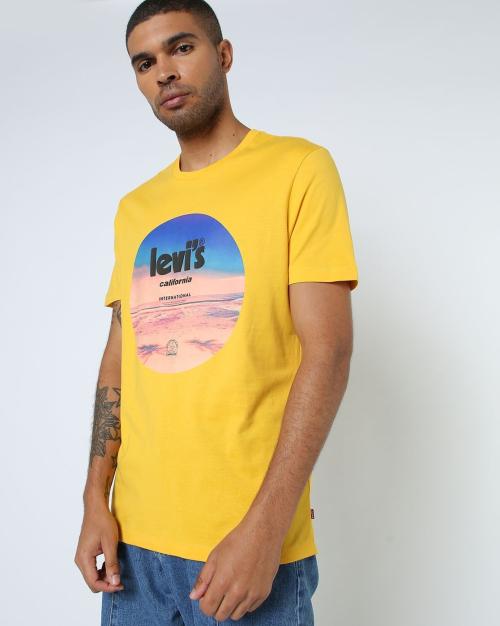 Regular Fit Logo Print Crew-Neck T-Shirt