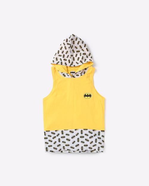 Batman Print Sleeveless Hoodie