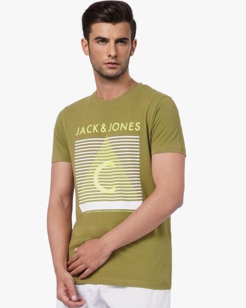 Regular Fit Logo Print Crew-Neck T-Shirt